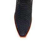 Python Black Cowgirl Boots - Tall Shaft - Snip Toe (E31)