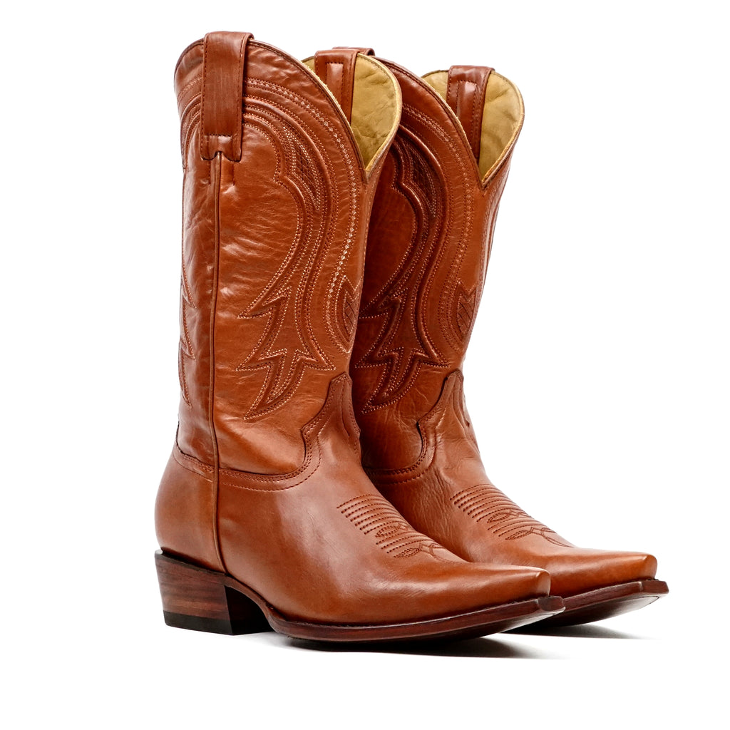 Boney Cowboy Boots - Cognac - Snip Toe (TS183)