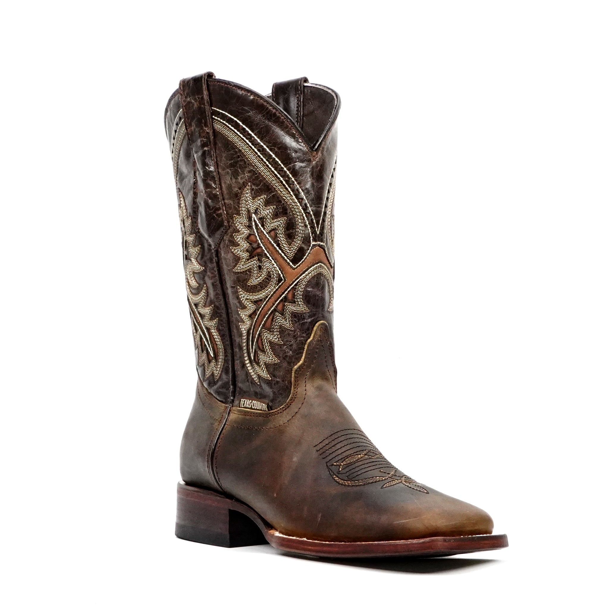 Azkar Tan Cowboy Boots - Square Toe (E29)
