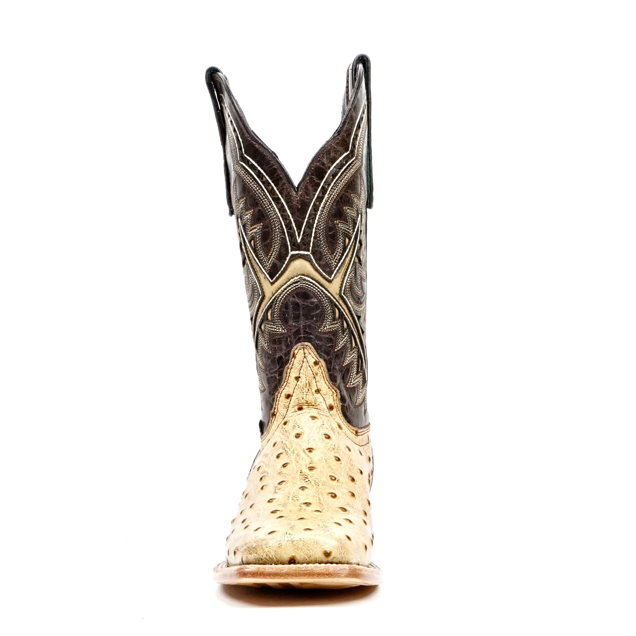 Ostrich Orix Cowboy Boots - Embossed Leather - Square Toe (E424)