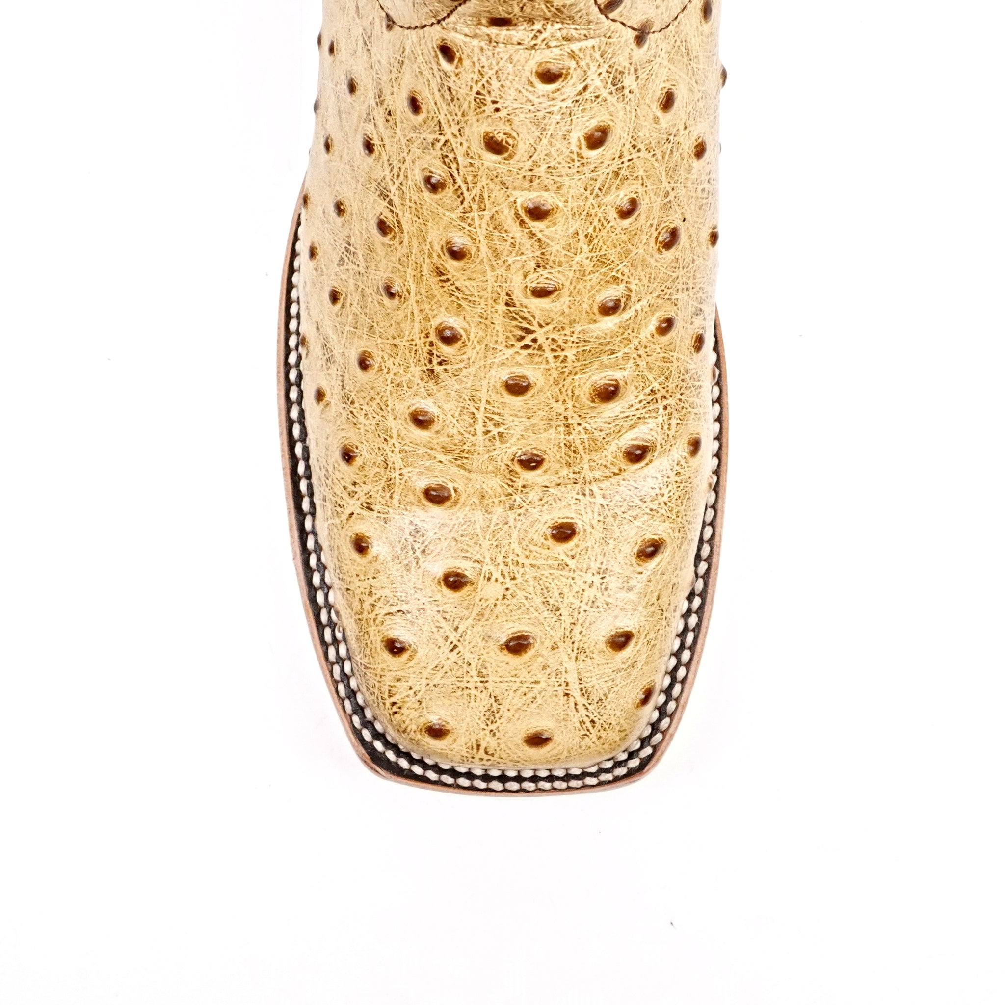 Ostrich Orix Cowboy Boots - Embossed Leather - Square Toe (E424)