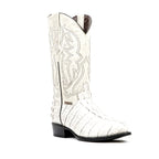 Crocodile Tail Bone Boots - Embossed Leather - Round Toe (E437)