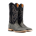 Botas Jumbo Python Gris - Piel Repujada - Punta Cuadrada (E943)