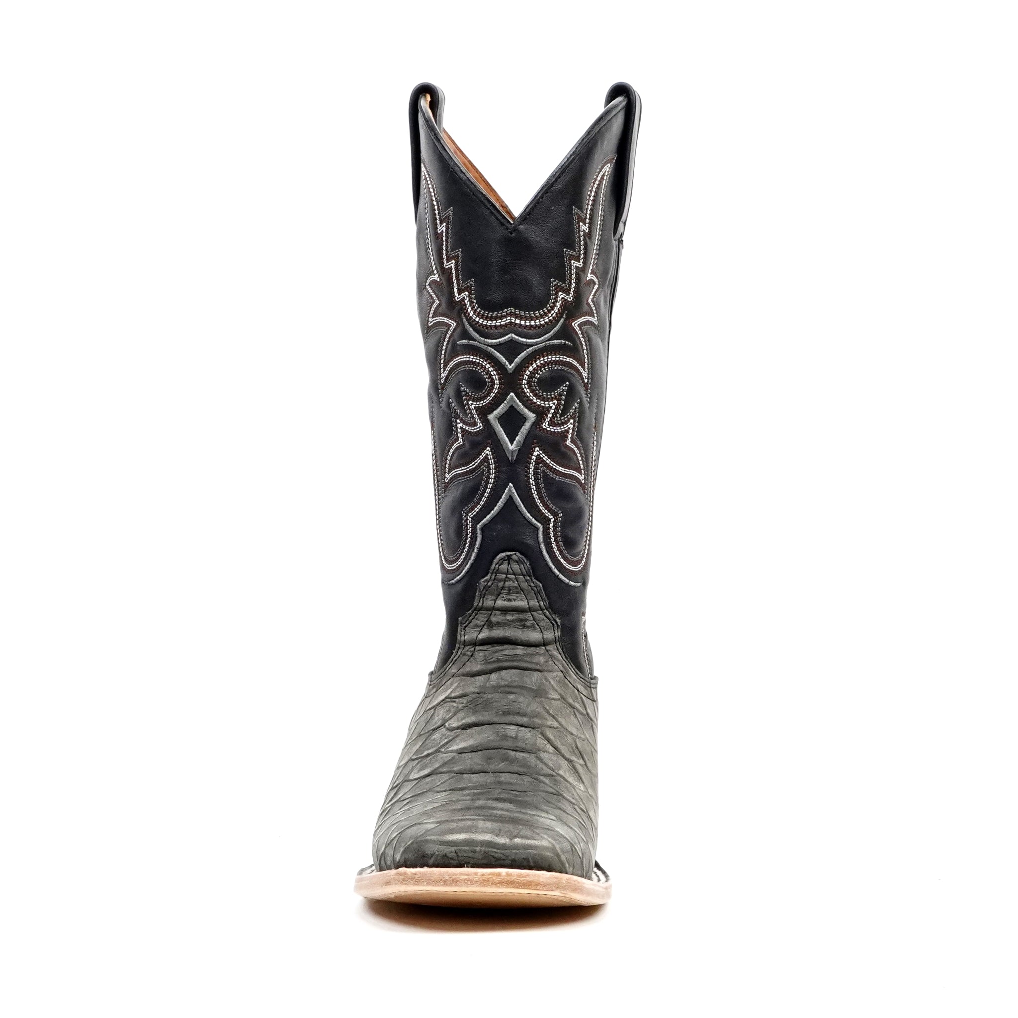 Jumbo Python Gray Boots - Embossed Leather - Square Toe (E943)