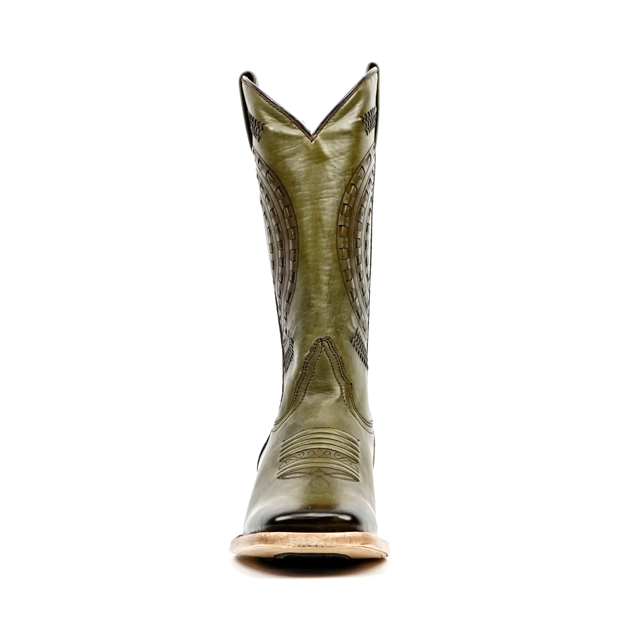 Cleyton Olive Cowboy Boots - Square Toe (E944)