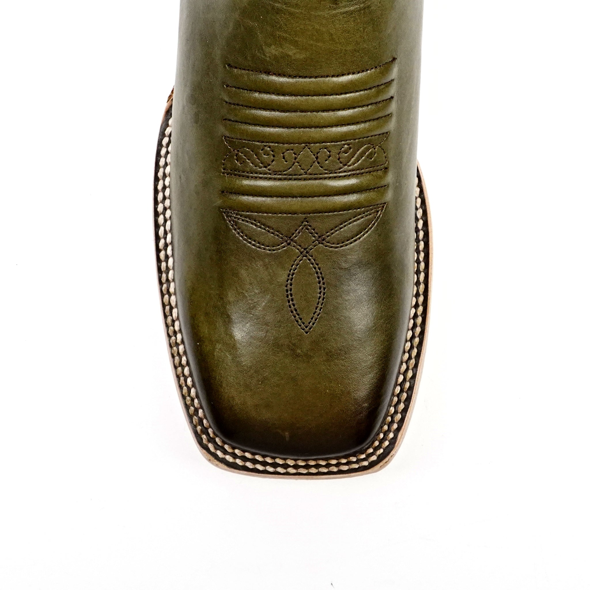 Cleyton Olive Cowboy Boots - Square Toe (E944)