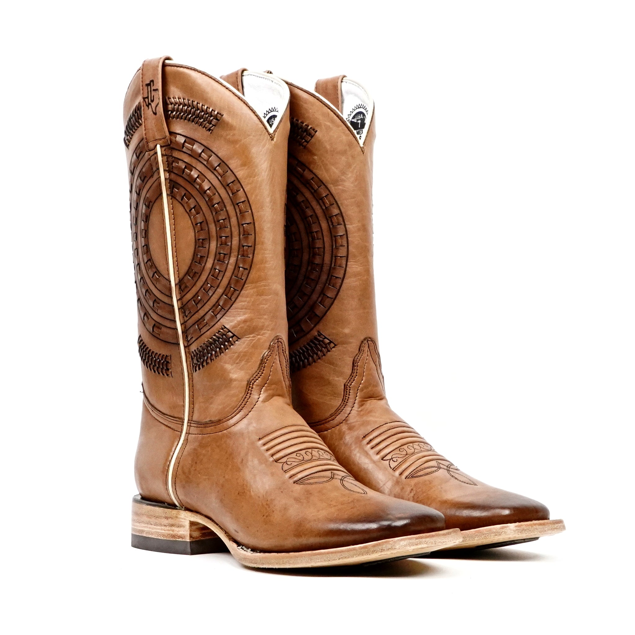 Clayton Tobacco Cowboy Boots - Square Toe (E944)
