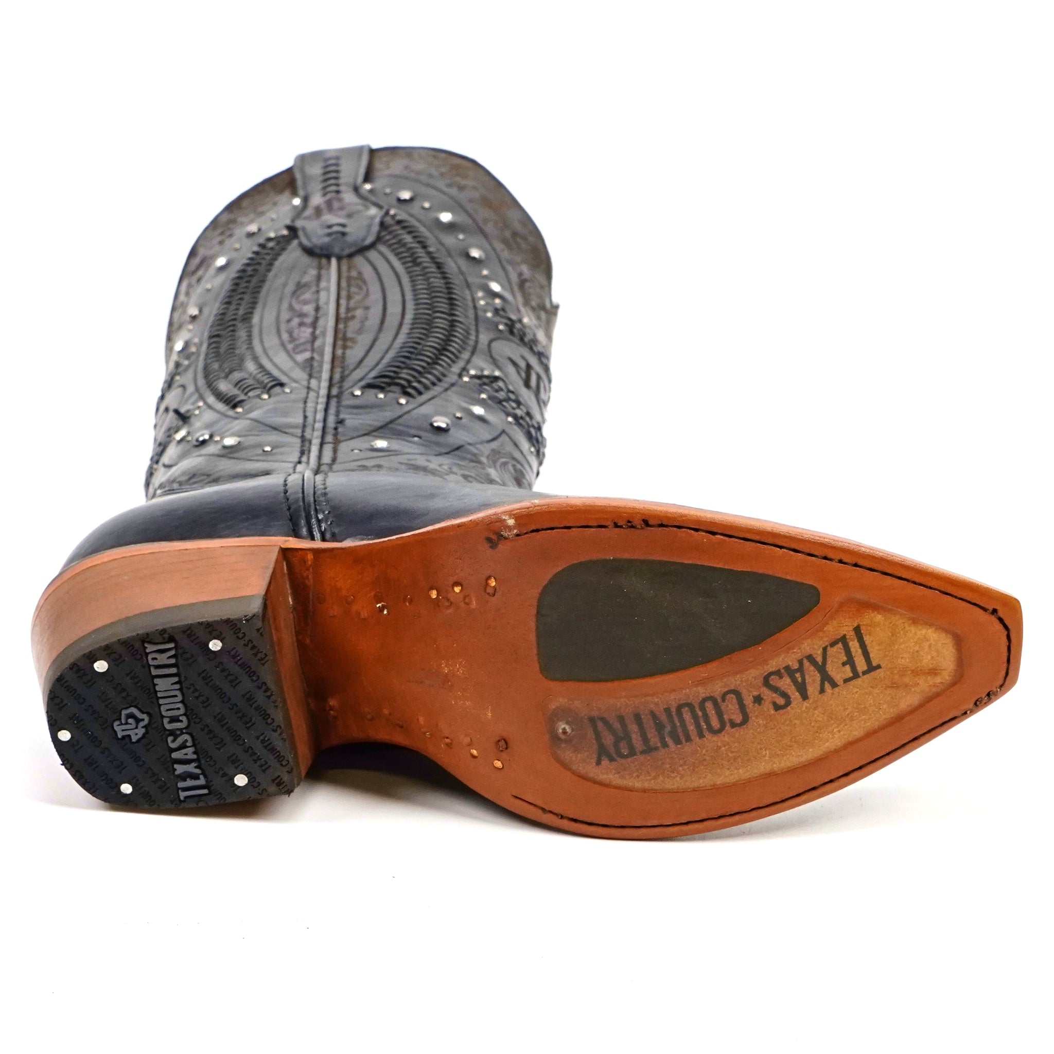 Priscila Cleyton Black Cowgirl Boots - Tall Shaft - Snip Toe (E871)