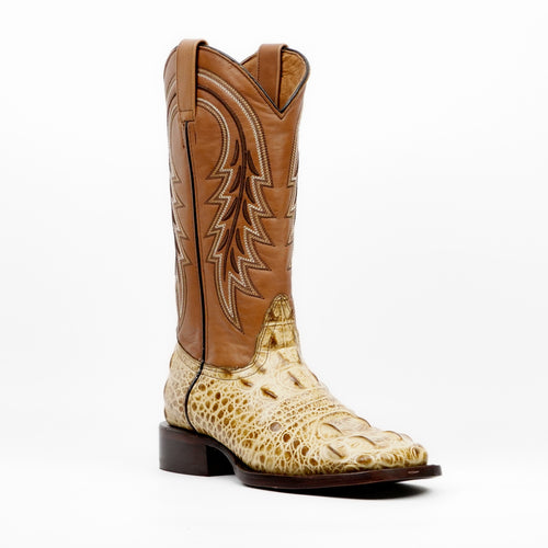 Alligator Head Orix Boots - Embossed Leather - Square Toe (E950)