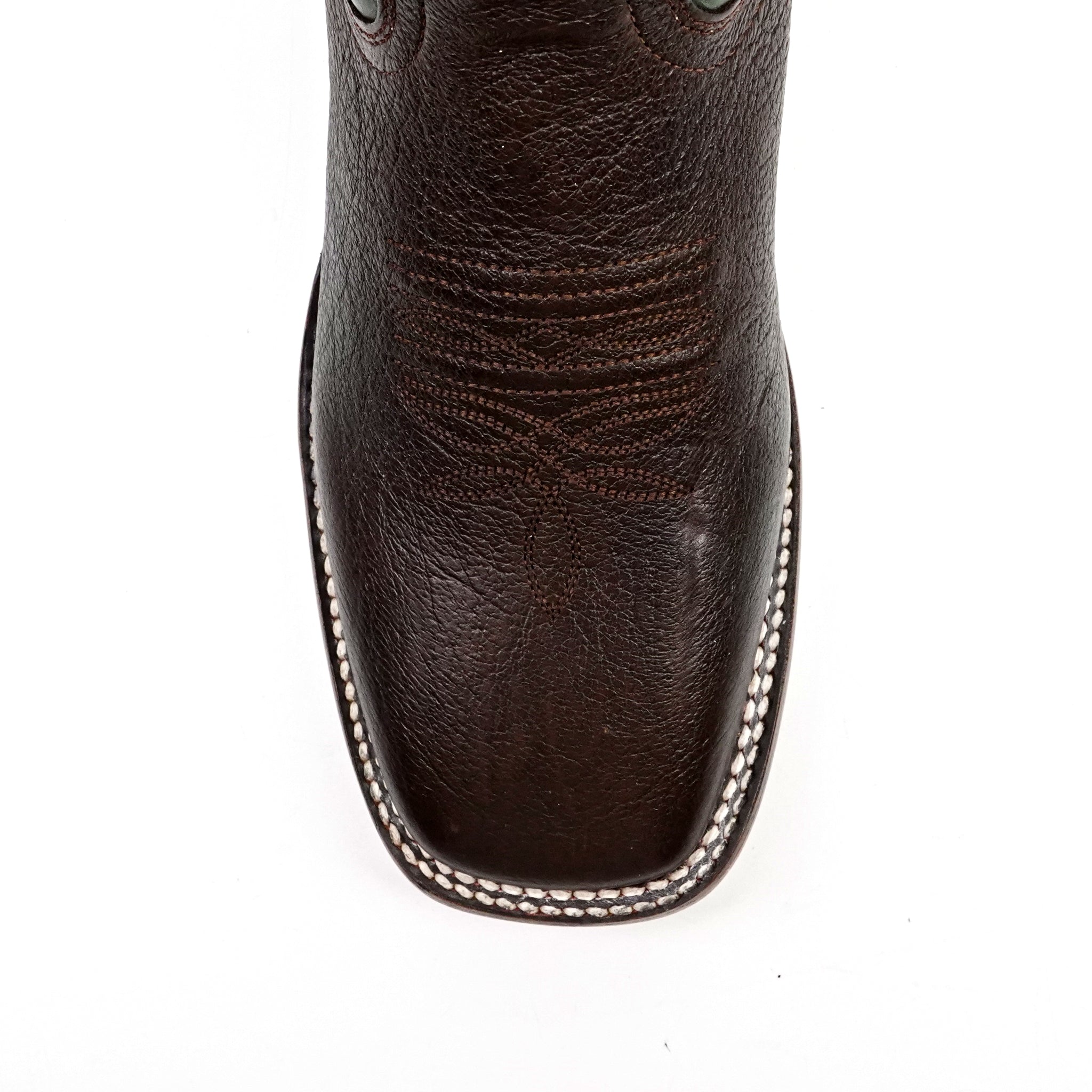 Shrunken Calf Cowboy Boots - Chocolate - Square Toe (TS083)