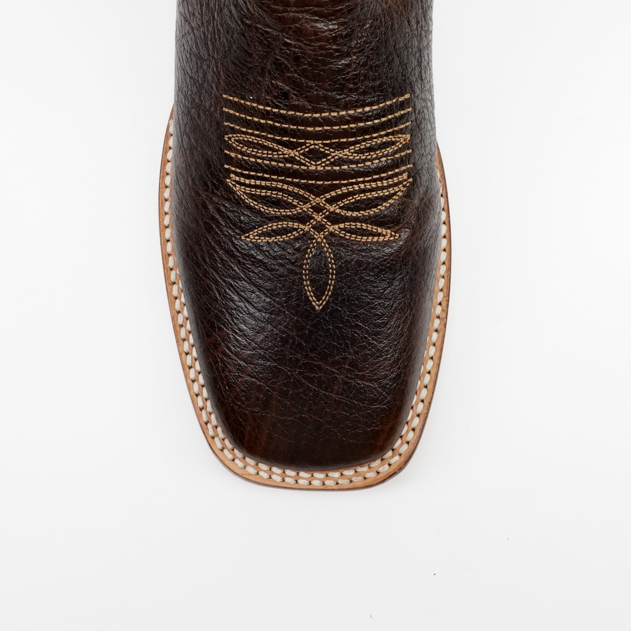 Shrunken Calf Brown Cowboy Boots - Square Toe (E083)