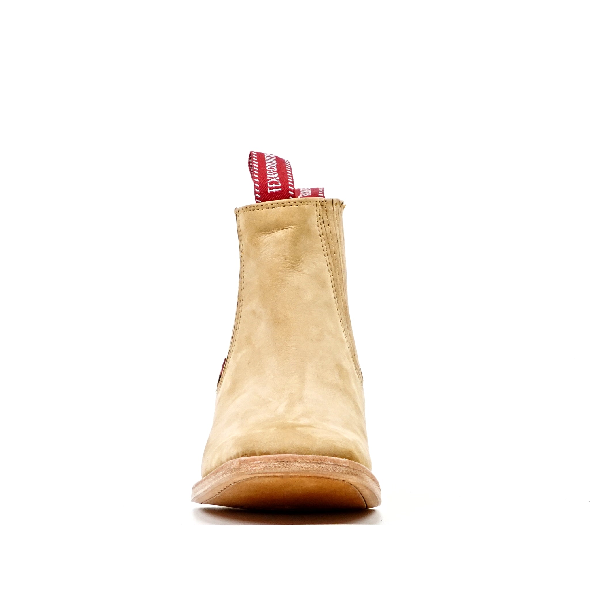 Nubuck Tan Ankle Boots - Square Toe (E1200)