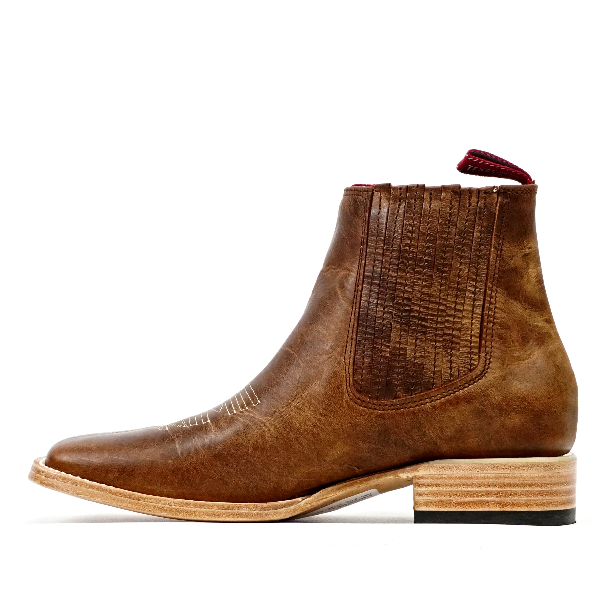 Cowboy Style Rustic Honey Ankle Boots - Square Toe (E1200)