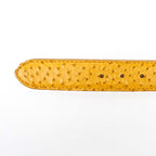 Cinturón exótico de avestruz acolchado - Amarillo (C-028)