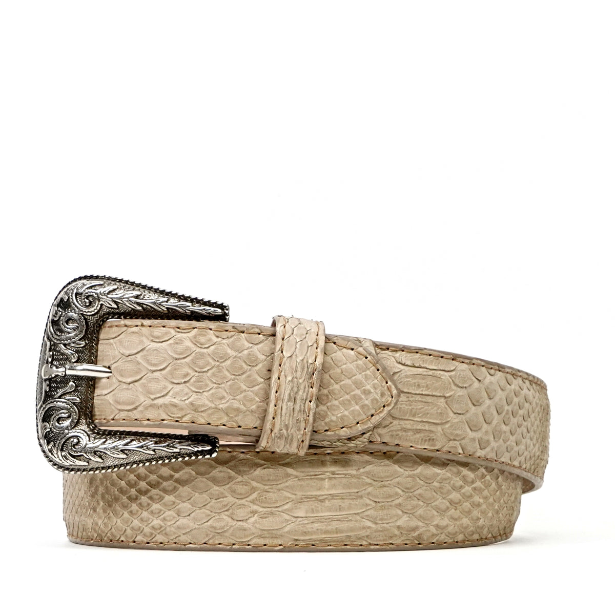 Exotic Full Quilt Python Belt - Cappuccino (C-028)