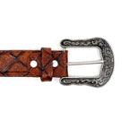 Pirarucu Fish Rustic Cognac Belt - Embossed Leather (C-IMI)