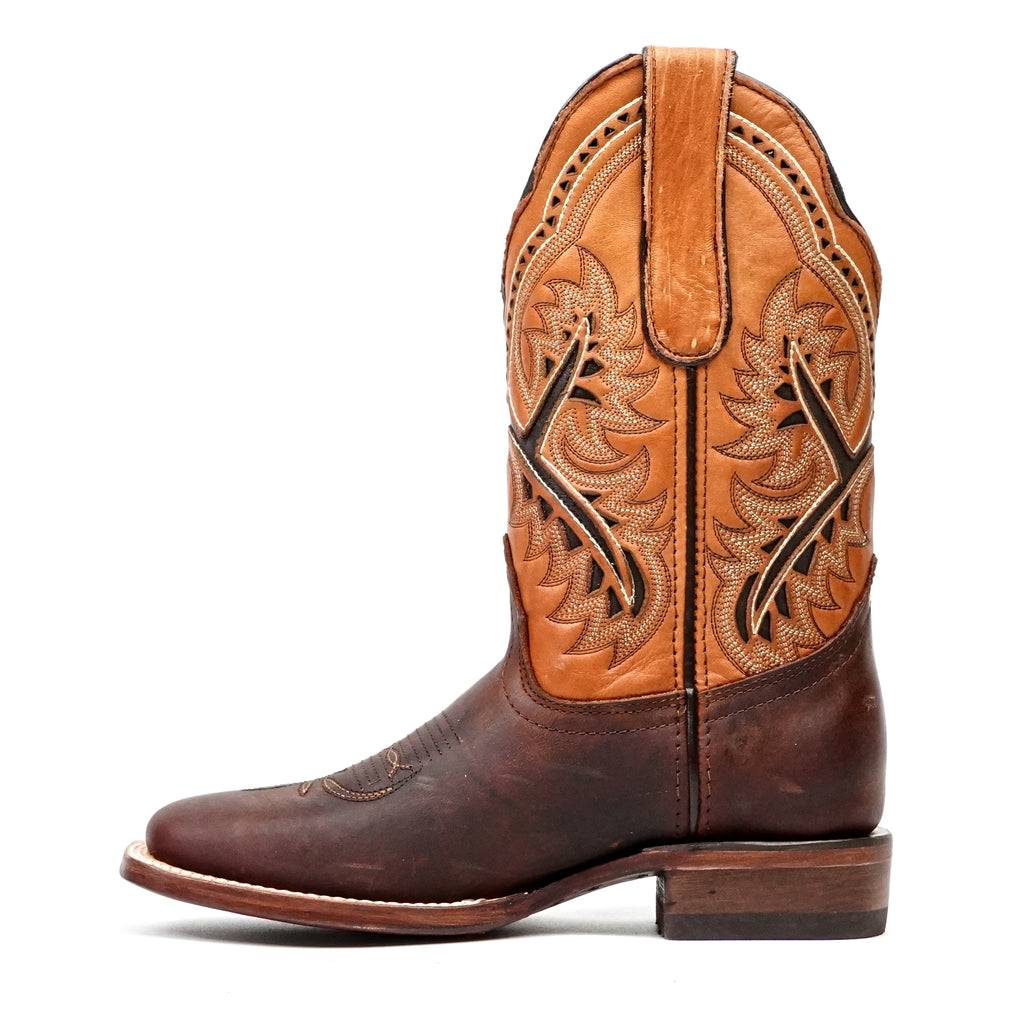 Botas de vaquero cuadradas Azkar Moka para jóvenes (E29)