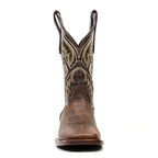 Cheyenne Choco Leather Boots (Youth) - Square Toe (E29)