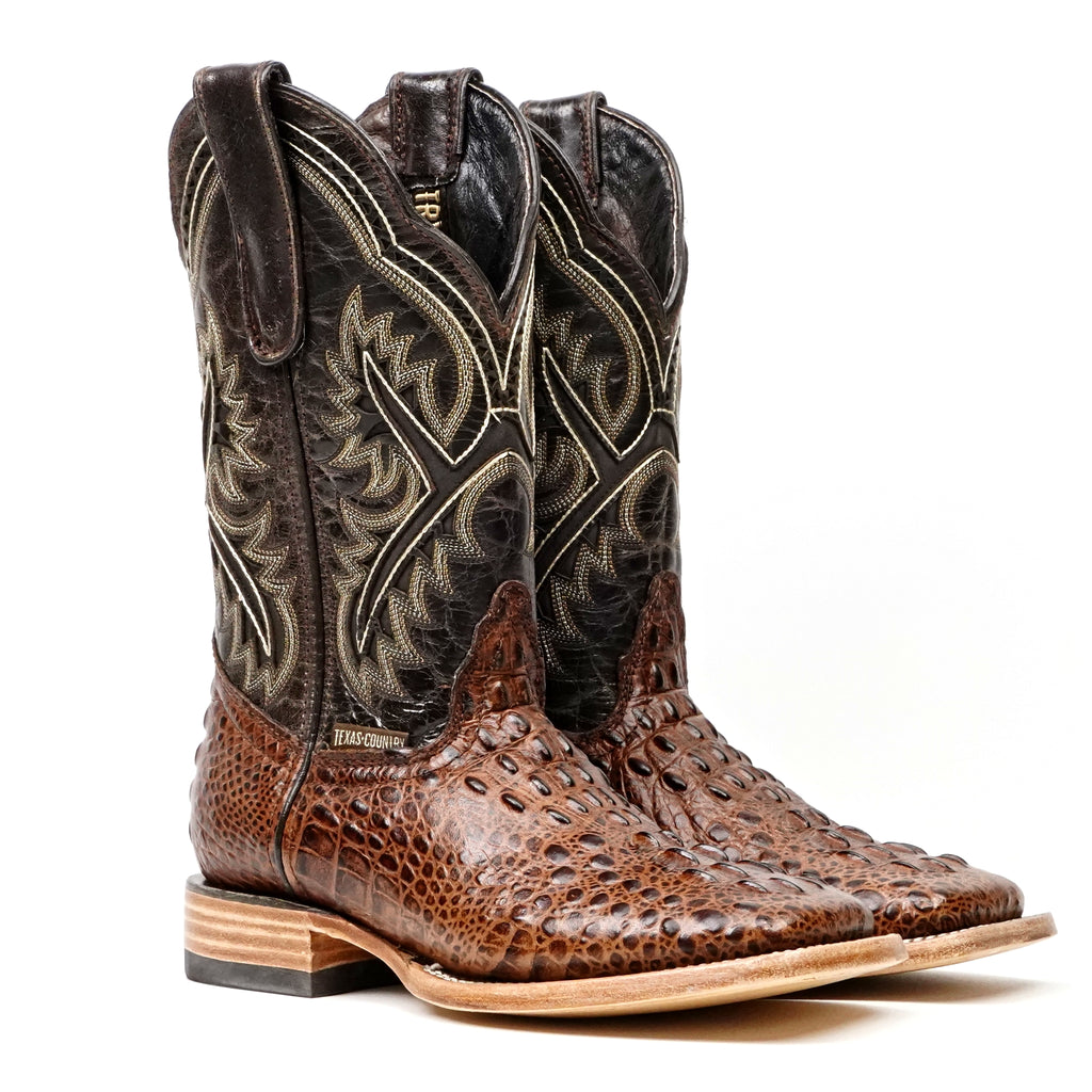 Crocodile Choco Boots (Youth) - Embossed Leather - Square Toe (E427)