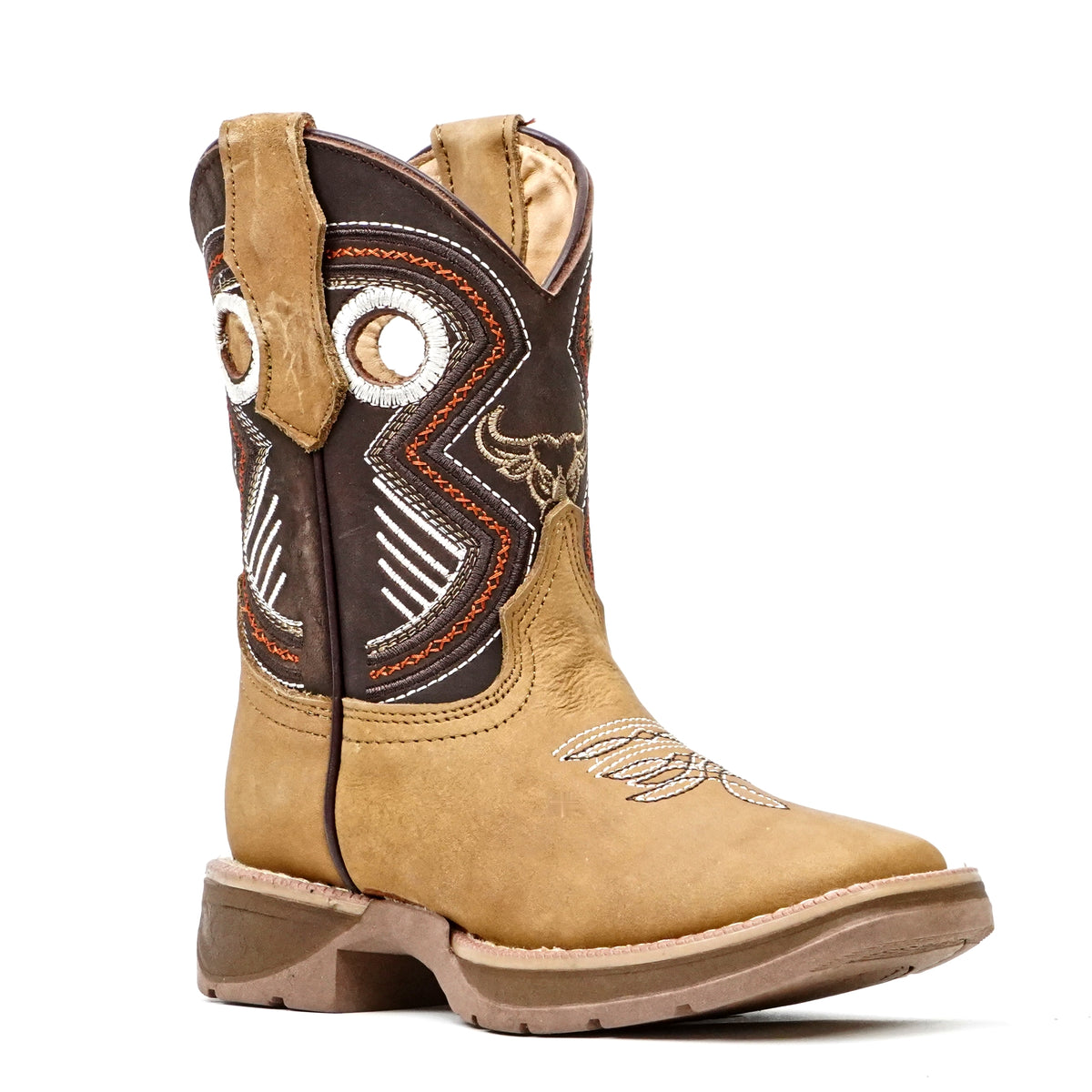 Kids Tan Roughout Boots - Double-Density Sole - Square Toe&nbsp;