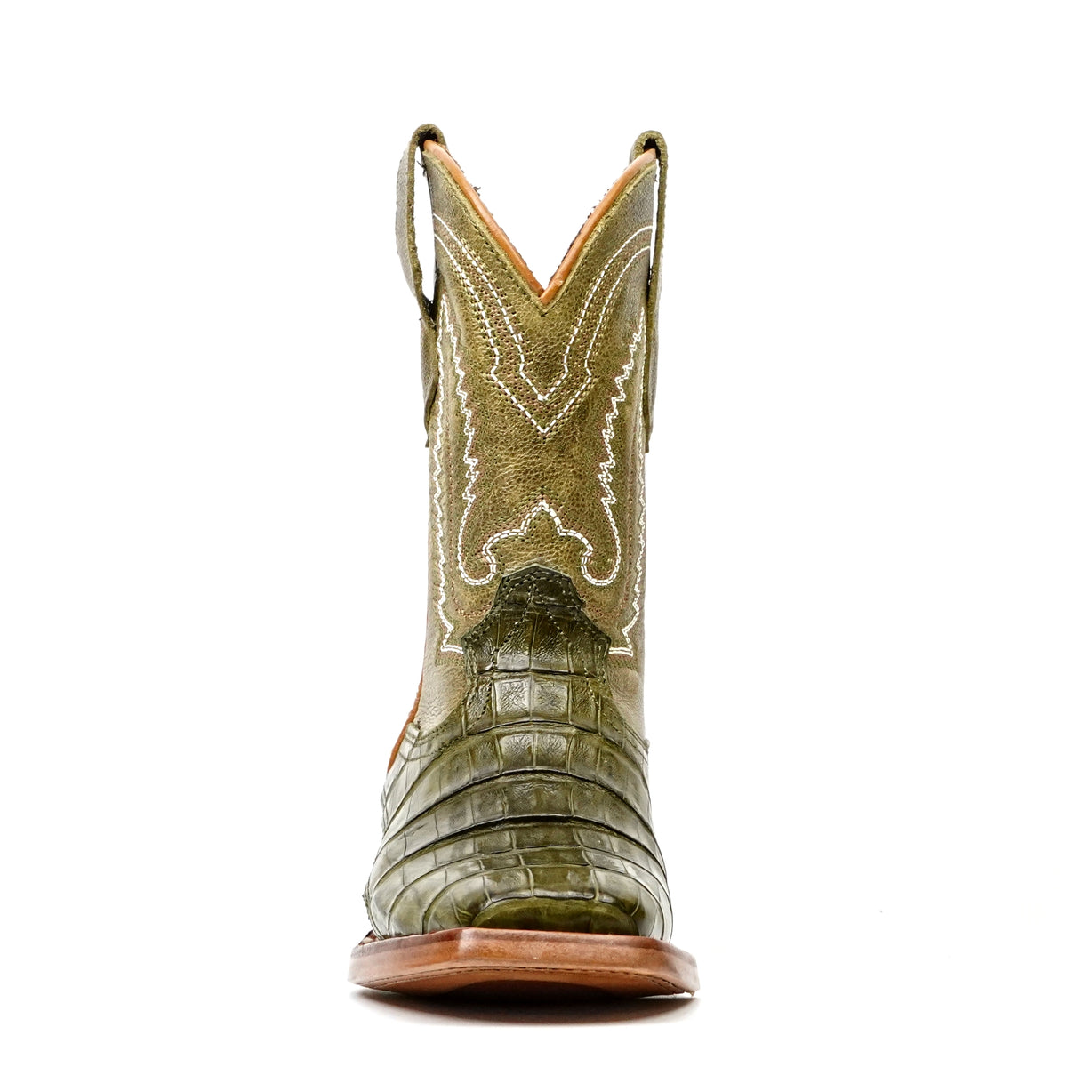 Kids Caiman Belly Agave Boots - Square Toe