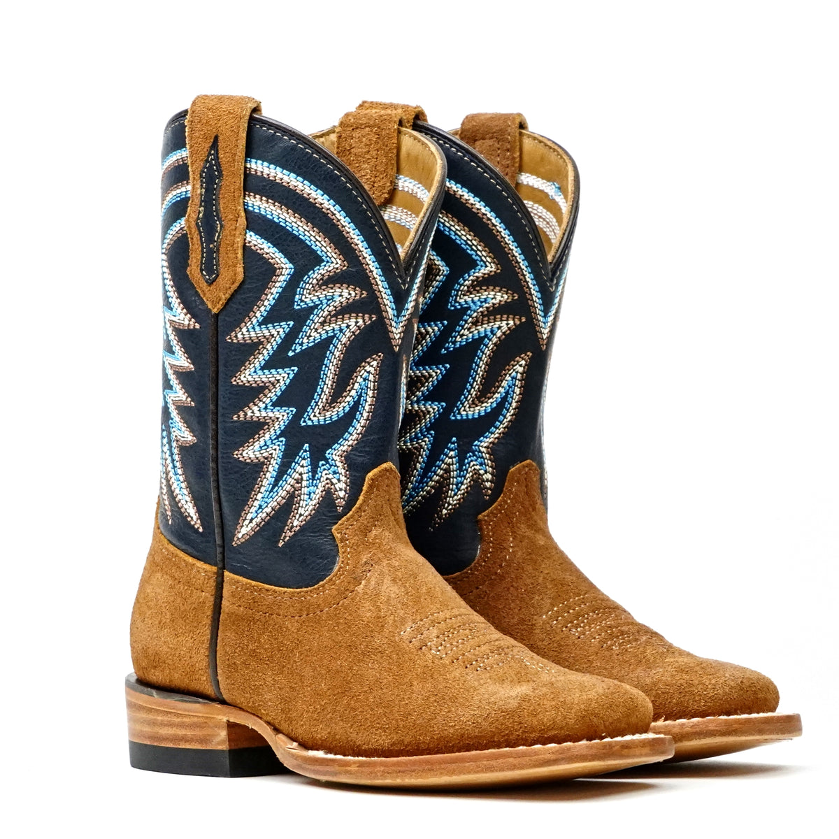 Kids Almond Roughout Boots - Square Toe (E3002)
