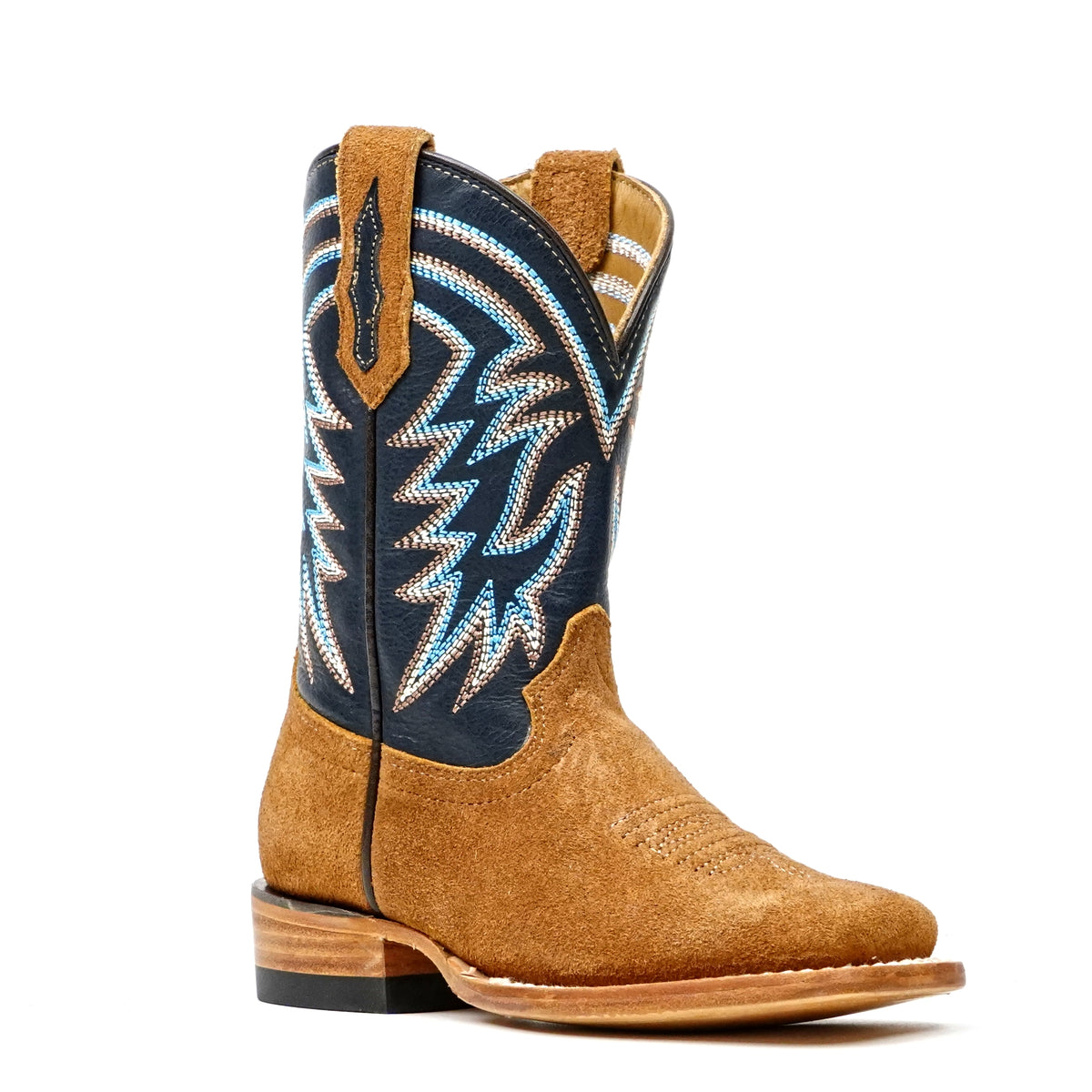 Kids Almond Roughout Boots - Square Toe (E3002)