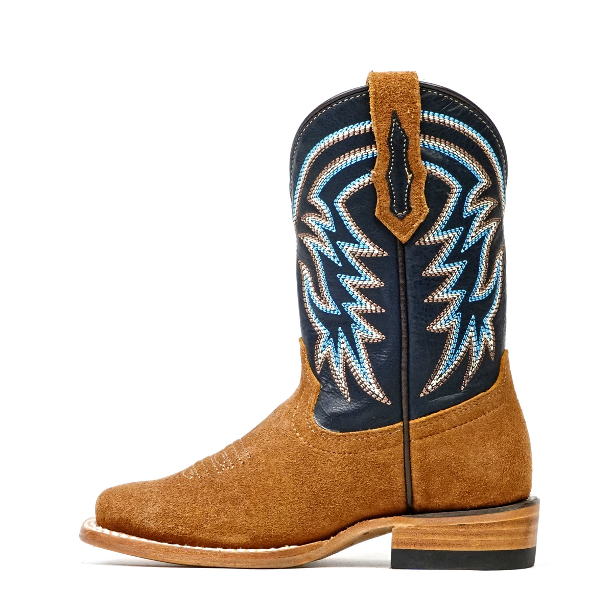 Kids Almond Roughout Boots - Square Toe (E3002)