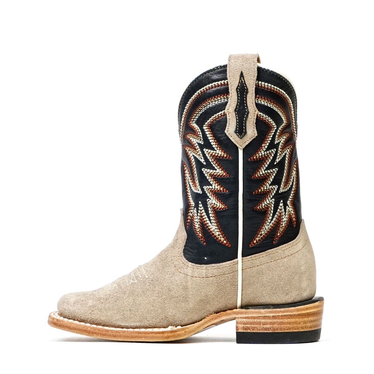 Kids Khaki Roughout Boots - Square Toe (E3002)
