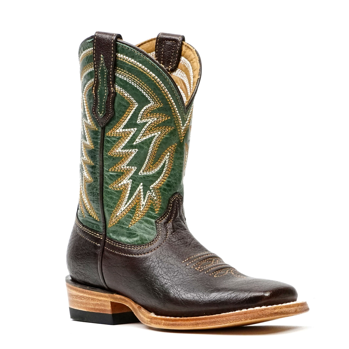 Kids Shrunken Choco Leather Boots - Square Toe (E3002)