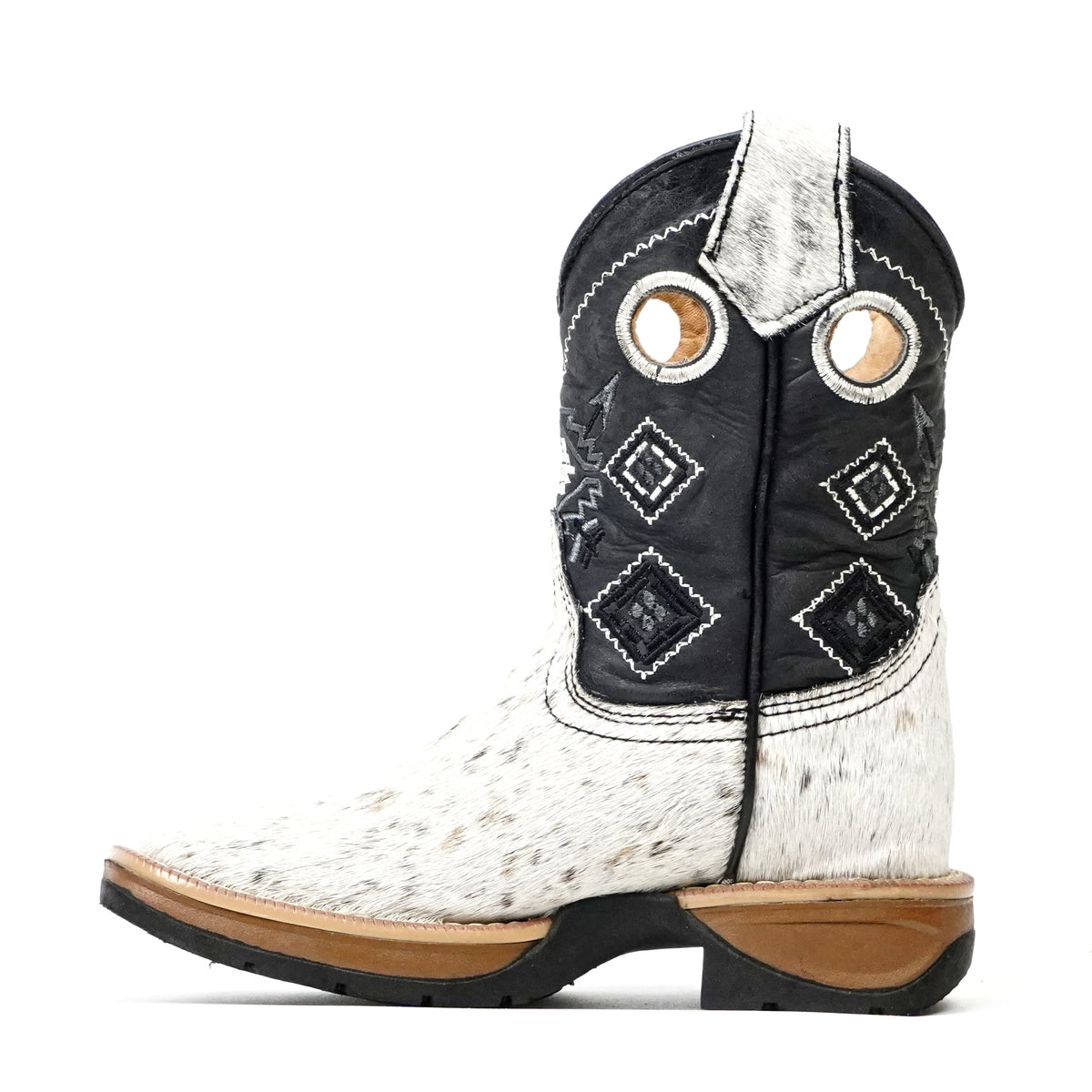 Kids Cowhair Boots- Double Density Sole - Square Toe