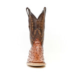 Austin Ostrich Boots - Brandy - Punta Cuadrada (AV20)