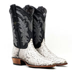 Tanner Python Boots - Natural - Roper Toe (PN240)