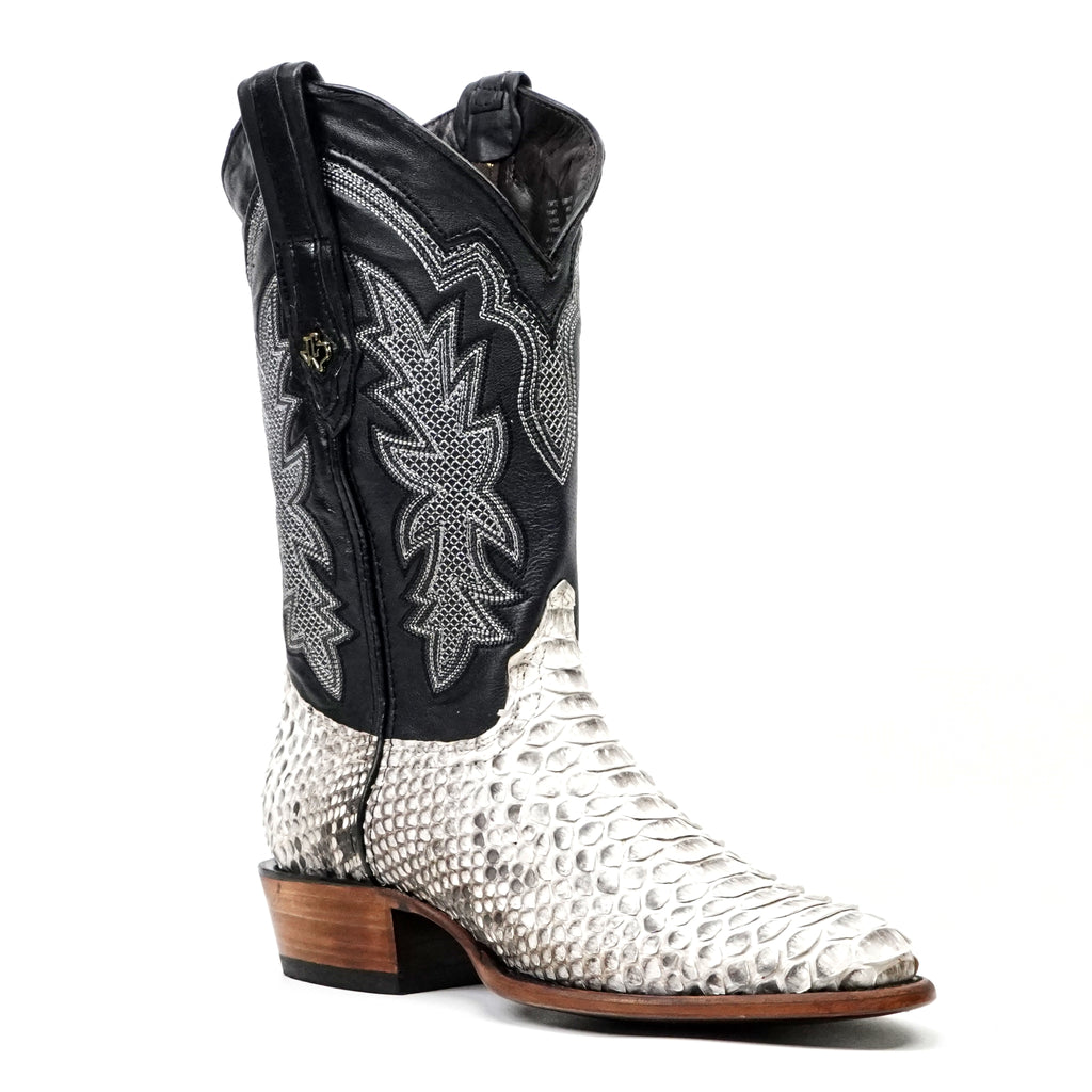 Tanner Python Boots - Natural - Roper Toe (PN240)