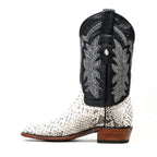 Tanner Python Boots - Natural - Roper Toe (PN240)