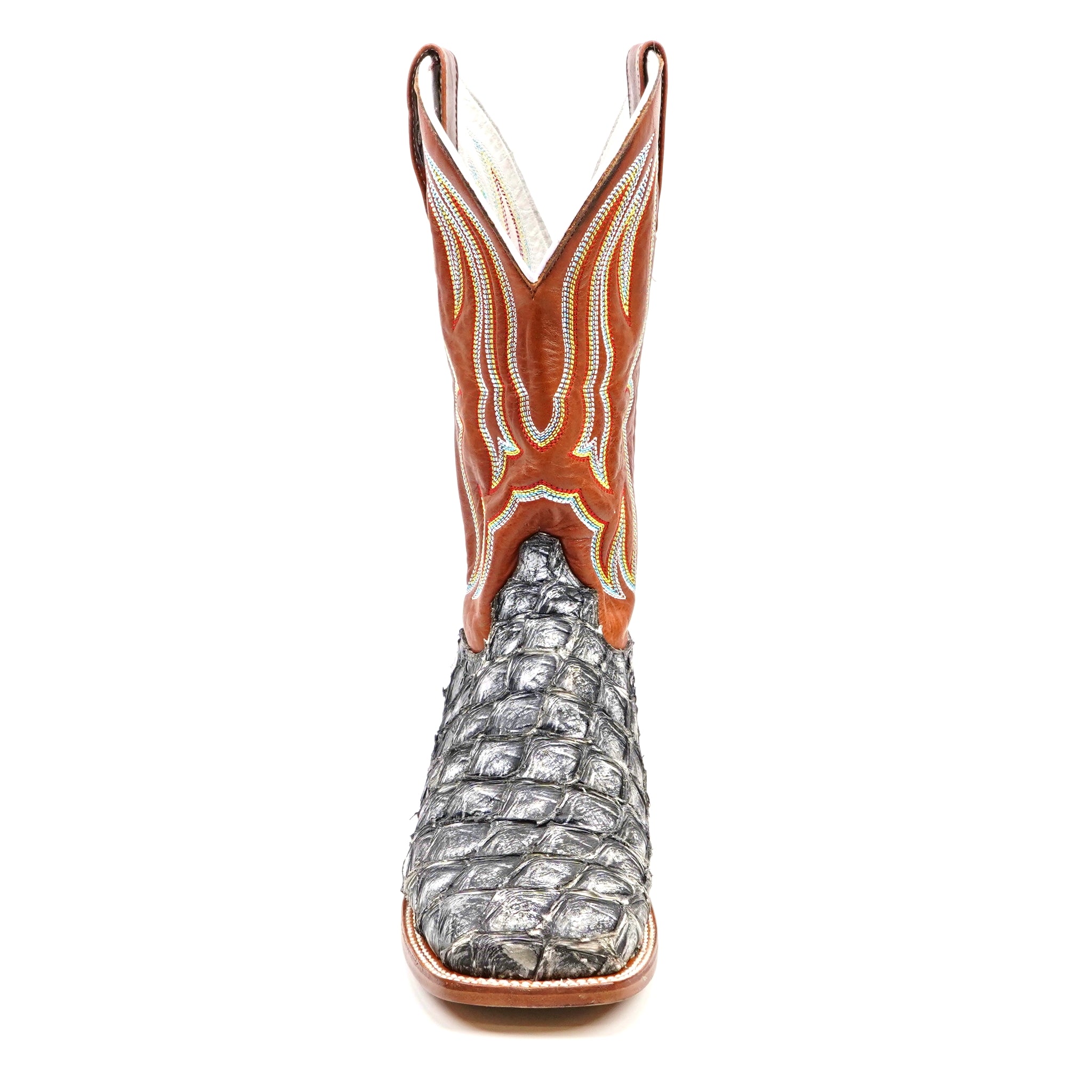 Butch Pirarucu Fish Boots - Newspaper - Square Toe