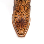 Chiseled Tan Cowgirl Boots - Tall Shaft - Snip Toe (E866)