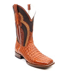 Ranger Caiman Horn Back Boots - Brandy - Square Toe