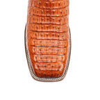 Ranger Caiman Horn Back Boots - Brandy - Square Toe