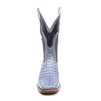 Botas Ranger Caiman Horn Back - Azul Índigo - Punta Cuadrada