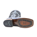 Botas Ranger Caiman Horn Back - Azul Índigo - Punta Cuadrada