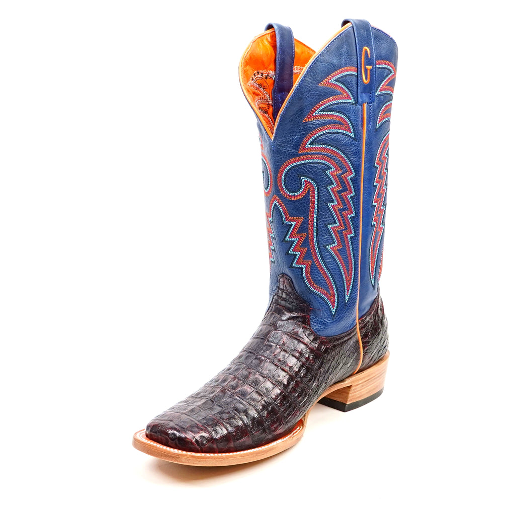 Ranger Caiman Full Belly Boots - Cherry - Square Toe