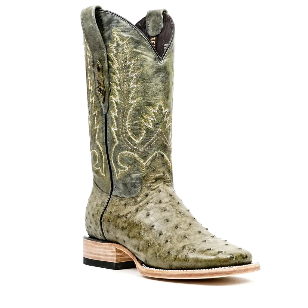Austin Ostrich Boots - Agave - Square Toe (AV20) - Gomez Western Wear Exotic Boots Texas Country Gomez Western Wear