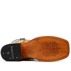 Pirarucu Fish Orix Boots - Embossed Leather - Square Toe (E962)