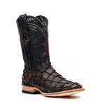 Connor Pirarucu Fish Boots - Red - Square Toe (PZ60)