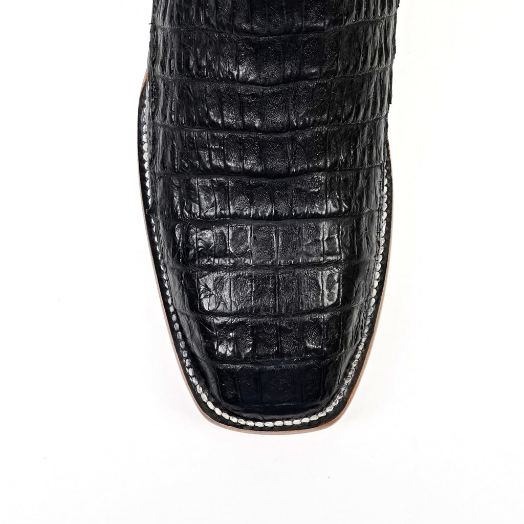 Rhodes Caiman Belly Boots - Black - Cutter Toe (LM26)