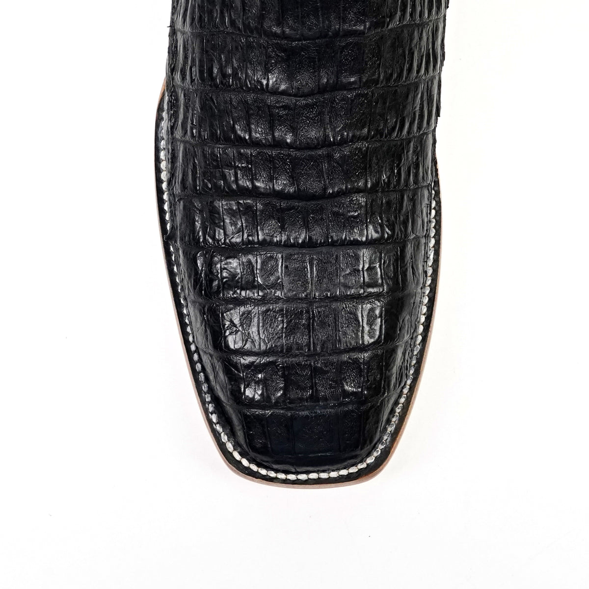 Rhodes Caiman Belly Boots - Black - Cutter Toe (LM26)