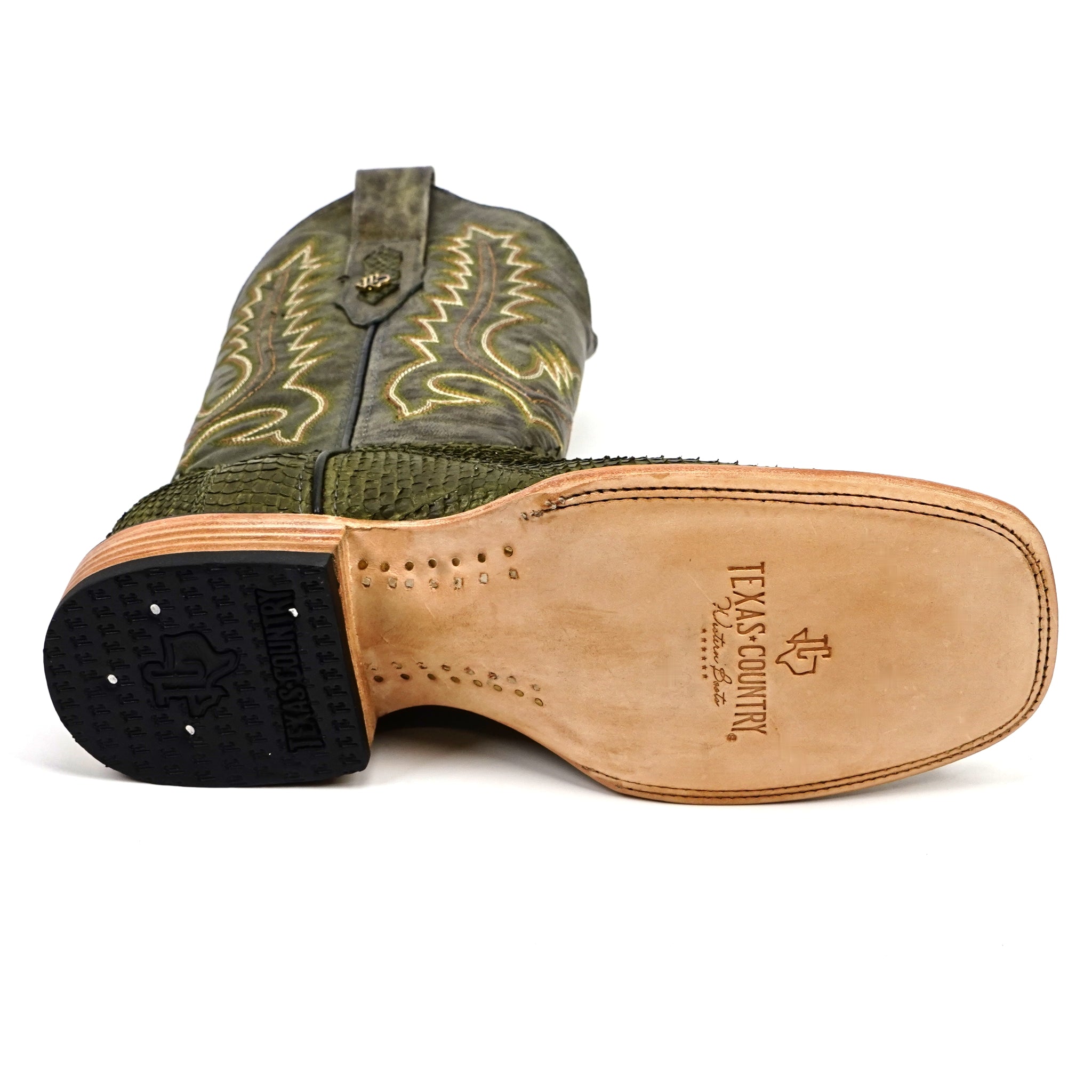 Tanner Python Boots - Agave - Square Toe (PN30)
