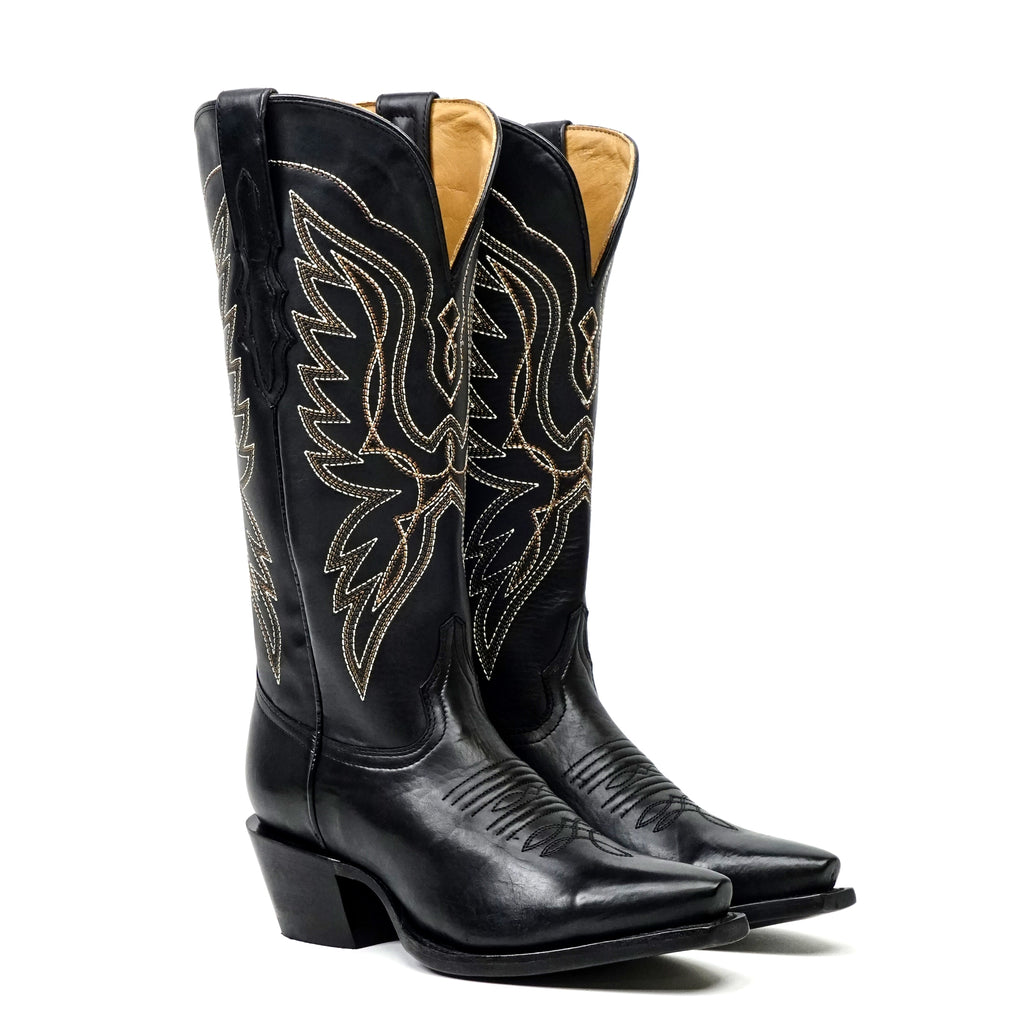 Miranda Clayton Suela de cuero negro - Caña media - Punta afilada