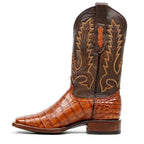 James Alligator Belly Boots - Cognac - Square Toe (LG10)